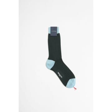 Bresciani Wool Blend Short Socks Verdone/polinesia