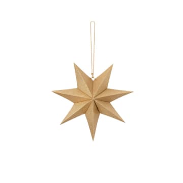 Zusss Recycled Paper Star 45cm, Gold Glitter