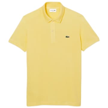 Shop Lacoste Short Sleeved Slim Fit Polo Ph4012 In Yellow