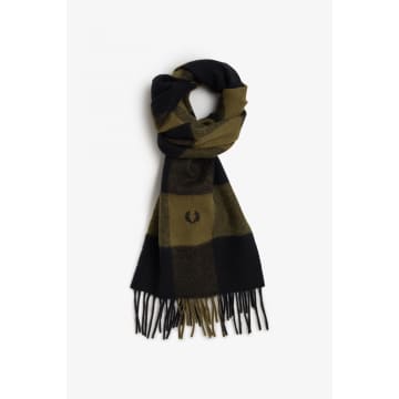 FRED PERRY GINGHAM SCARF (BLACK/SHADED STONE)