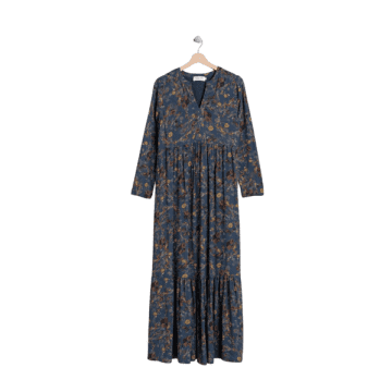 Indi And Cold Jane Floral Dress In Navy Blue From
