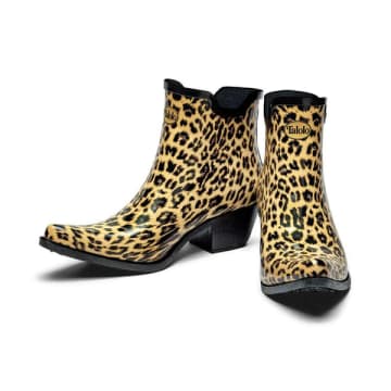Talolo Leopard Print Cowboy Boot Wellies In Animal Print