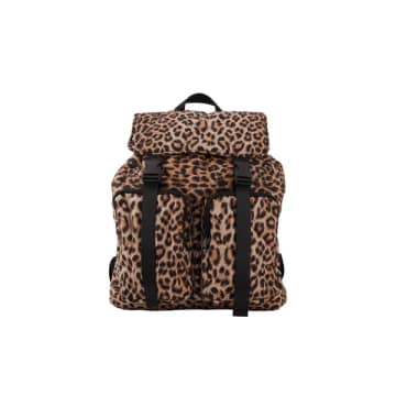Pieces Nicoline Nylon Backpack Safari Leo
