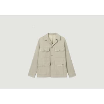 Wood Wood Bosco Herringbone Twill Jacket In Warm Grey 1006