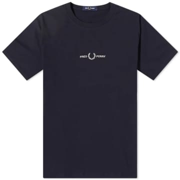 Fred Perry Authentic Small Embroidered Logo Tee Navy In Blue