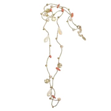 Hot Tomato Gold Pearl And Coral Prospect Necklace