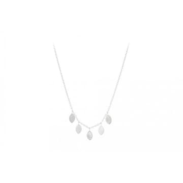 Pernille Corydon Flake Necklace In Silver W. Mother Of Pearl In Metallic