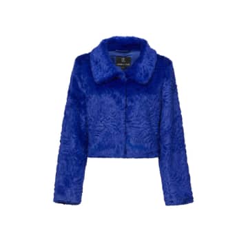 Unreal Fur Polaris Cropped Jacket Electric In Blue