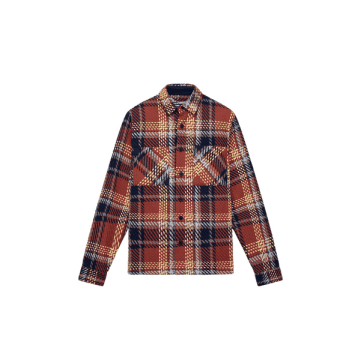 WAX LONDON WHITING OVERSHIRT UNION CHECK RUST/MULTI FROM