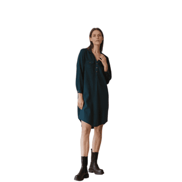 Indi And Cold Lyocell Shirt Dress In Prussian Blue From