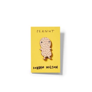 Donna Wilson Peanut Pin Badge In Brown