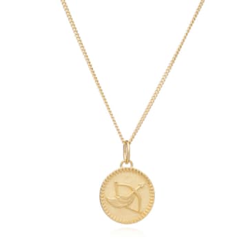 Rachel Jackson London Rachel Jackson Zodiac Art Coin Necklace In Gold