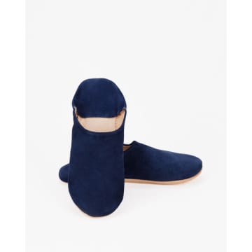 The Find Store Moroccan Slippers, Navy In Blue