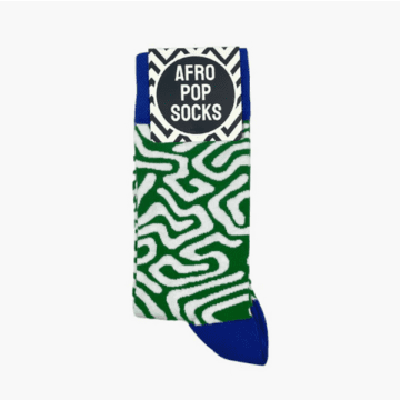 Afropop Socks Roots Green & Blue Socks