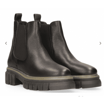 Maruti Mily Leather Boot In Black Lizard From