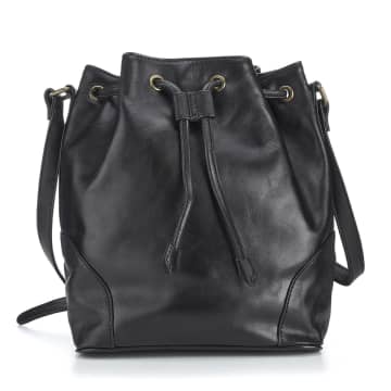 Collardmanson Bucket Bag Black Leather