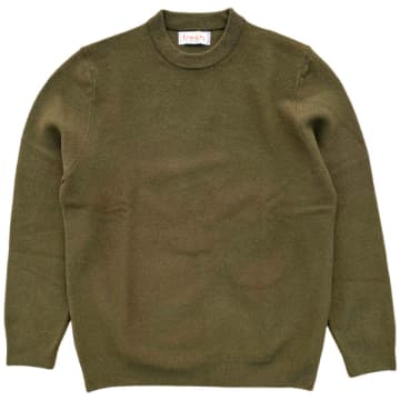 Fresh Crew Neck Wool Sweater Military Green