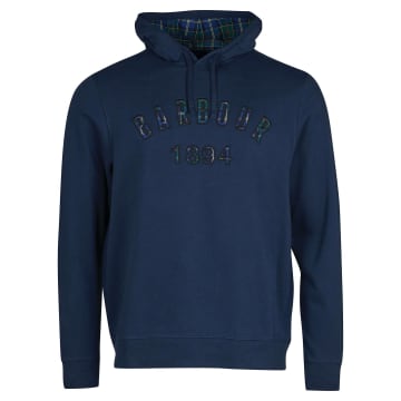 Barbour Affiliate Popover Hoodie Navy In Blue