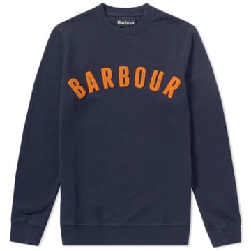 Barbour Prep Logo Crew Mens Sweatshirt Navy In Blue