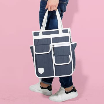 Goodordering Maroon 3 In 1 Shopper Backpack Bicycle Bag In Graphite/maroon