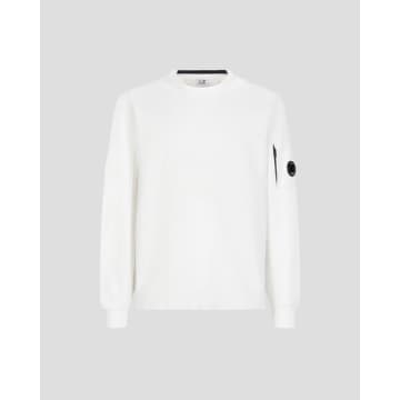 Shop C.p. Company Diagonal Raised Fleece Crew Neck Sweatshirt Gauze White