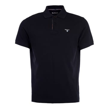 Barbour Tartan Pique Polo Shirt Black Modern