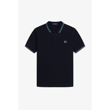 Fred Perry Slim Fit Twin Tipped Polo Navy / Silver Blue / Silver Blue