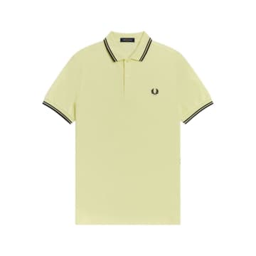 Fred Perry Slim Fit Twin Tipped Polo Wax Yellow Navy Black
