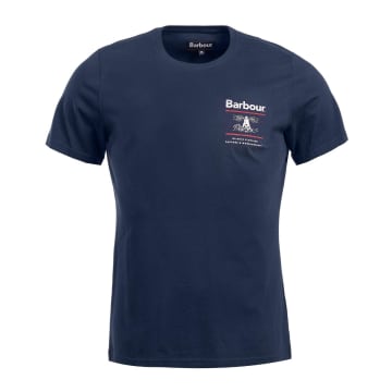 Shop Barbour Reed T-shirt Navy In Blue