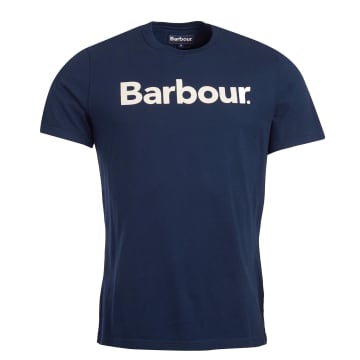 Barbour Logo T-shirt New Navy In Blue
