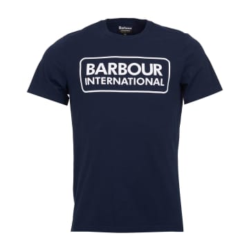Barbour International Essential Large Logo T-shirt Navy In Blue