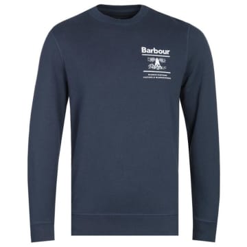 Barbour Reed Crew Sweatshirt Navy In Blue