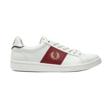 Fred Perry B721 Leather Side Panel Porcelain