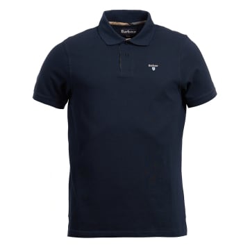 Shop Barbour Tartan Pique Polo Shirt New Navy In Blue