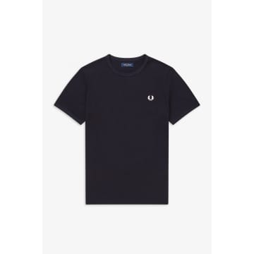 Fred Perry Ringer T-shirt Navy In Blue