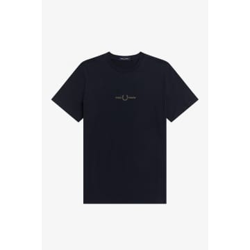 Shop Fred Perry Embroidered Logo T-shirt Navy In Blue