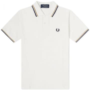 Fred Perry Reissues Original Twin Tipped Polo Soft White Caramel Navy