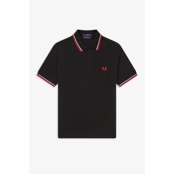 Fred Perry Reissues Original Twin Tipped Polo Black White Bright Red