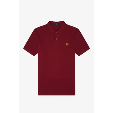 Fred Perry Slim Fit Plain Polo Tawny Port Gold