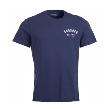 Shop Barbour Preppy T-shirt Tee New Navy In Blue