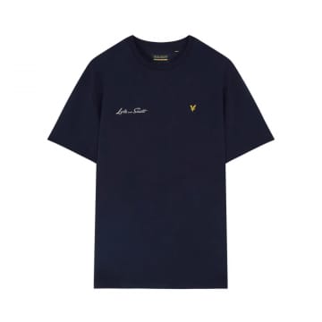 Lyle & Scott Archive Embroidered Letter T-shirt Dark Navy In Blue