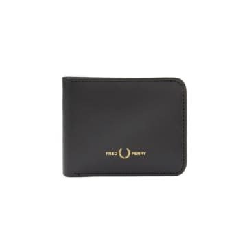 Fred Perry Burnished Leather Billfold Wallet Black