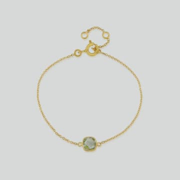 Auree Jewellery Brooklyn Green Amethyst And Gold Vermeil Bracelet