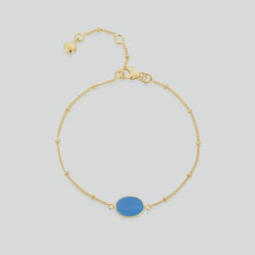 Auree Jewellery Pollara Blue Chalcedony And Gold Vermeil Beaded Bracelet
