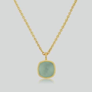 Auree Jewellery Brooklyn Aqua Chalcedony And Gold Vermeil Necklace