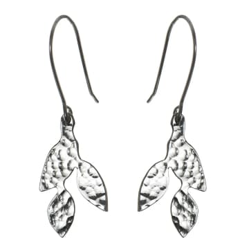 Just Trade Silver Plated Small Leaf Earrings In Metallic