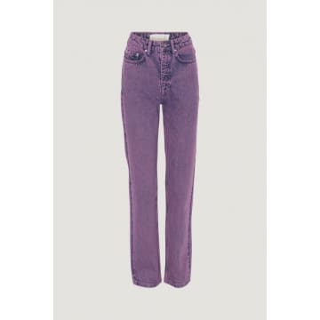 Remain Birger Christensen Trousers Denim Acid Washed Lilac In Blue