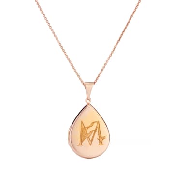 Posh Totty Designs Gold Plated Floral Engraved Initial Locket Necklace In Metallic