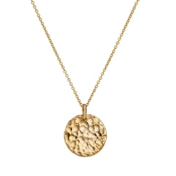 Posh Totty Designs Gold Plated Textured Disc Necklace