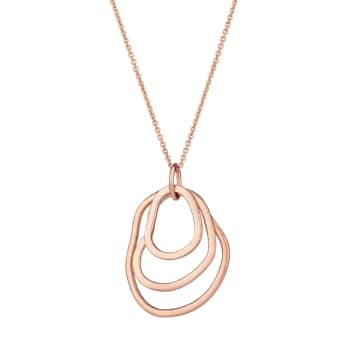Posh Totty Designs Rose Gold Played Fine Organic Family Necklace In Metallic